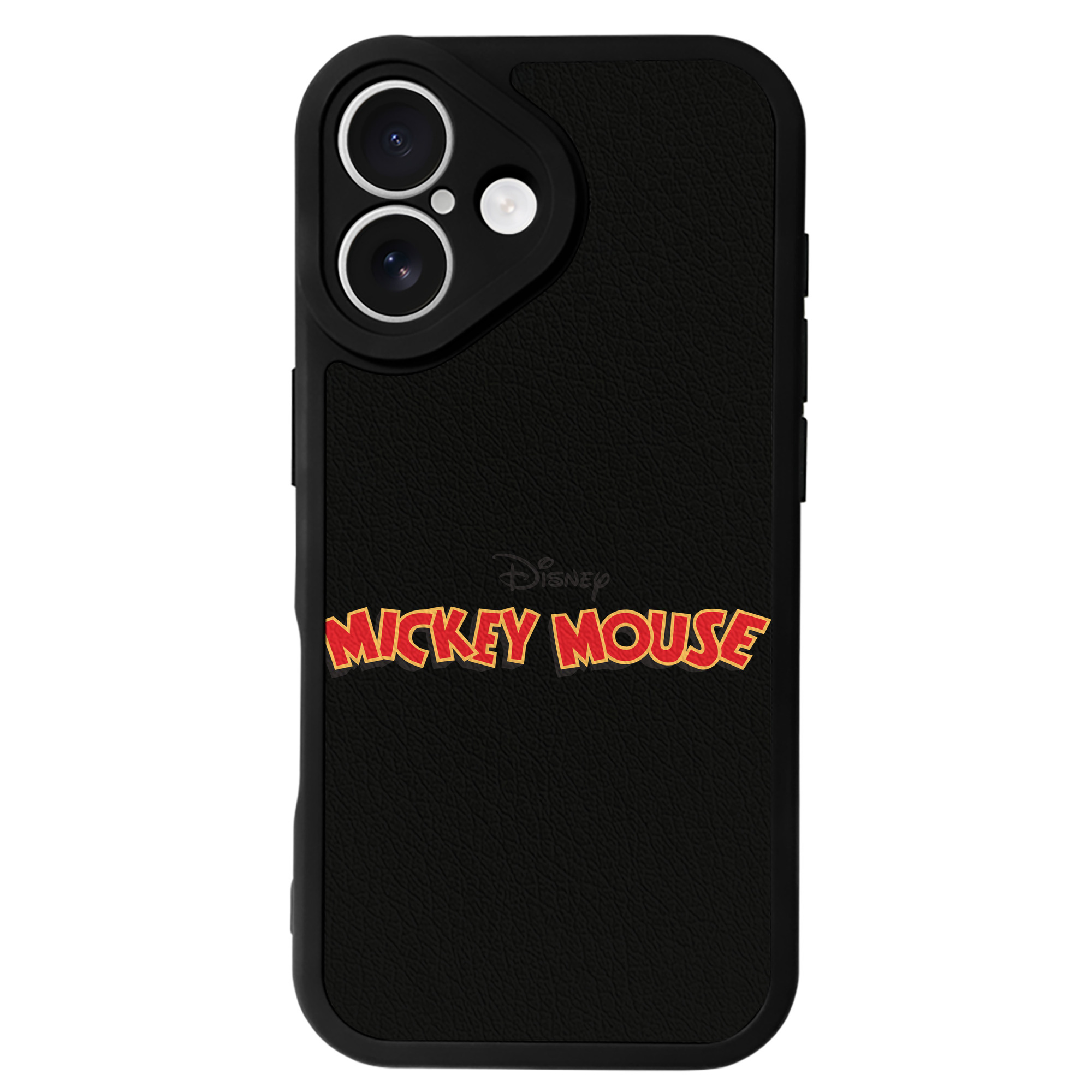 （画像用） ミッキーマウス Mickey Mouse 【iPhone 16シリーズ対応】シリコンスマホケース（レザー調） 材質：シリコン